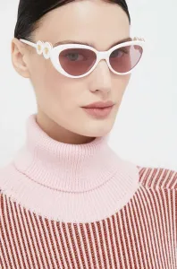 Slnečné okuliare Versace dámske, biela farba #1461988