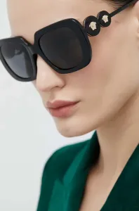 Slnečné okuliare Versace dámske, čierna farba #1462023