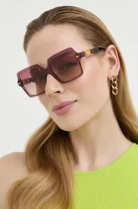 Slnečné okuliare Versace dámske, bordová farba
