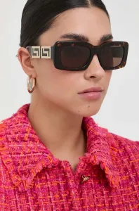 Slnečné okuliare Versace dámske, hnedá farba #8436628
