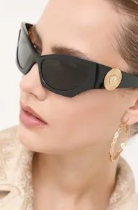 Slnečné okuliare Versace dámske, čierna farba #8592565