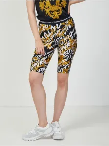 Yellow-Black Women Patterned Short Leggings Versace Jeans Couture - Women #634882