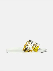 Versace Jeans Couture Fondo Yellow-White Women's Patterned Slippers - Women