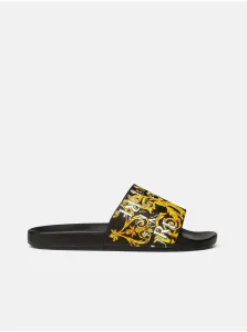 Versace Jeans Couture Fondo Yellow-Black Women's Patterned Slippers - Womens