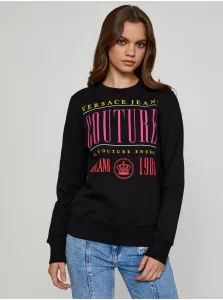 Black Women's Sweatshirt with Print Versace Jeans Couture Rubber - Women