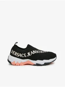 Black Womens Patterned Slip on Sneakers Versace Jeans Couture - Women