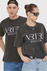 Bavlnené tričko Vertere Berlin čierna farba, melanžový