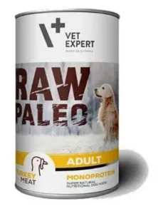 VetExpert Raw Paleo adult turkey - konzerva pre psy 800g