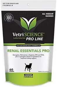 VetriScience Renal essentials PRO na podporu funkcie ľadvín pre psy 60tbl