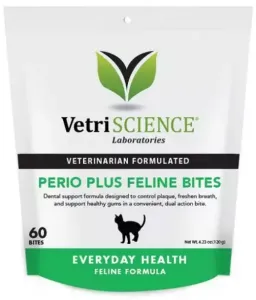 Vetri Science Perio Plus Feline zdravá ústna dutina žuvacie kúsky pre mačky 60ks #9558074