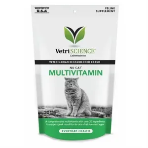 VetriScience Nu Cat Multivitamin žuvacie tablety pre mačky 30tbl #1936335
