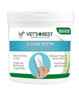 Vet´s best Clean Teath Finger Pads Čistiaca utierka - náprstok na zuby pre psy 50 ks
