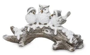 Vianočná dekorácia - sova s vtáčikmi na konári