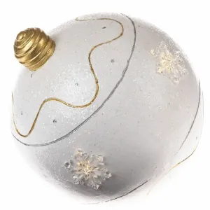 Vianočná LED dekorácia Ball biela, pr. 24 cm