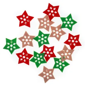 Vianočné nálepky z filcu | hviezda 15 ks (vianočná dekorácia)