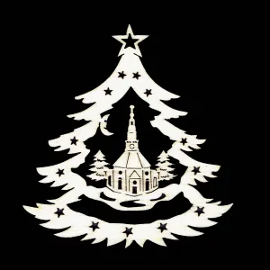 Vianočná ozdoba - Stromček s kostolom 6 cm #8190621