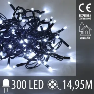 Vianočná LED svetelná reťaz vonkajšia - 300LED - 14,95M Studená Biela #8192790
