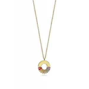 Viceroy Pozlátený náhrdelník sa trblietavým kruhovým príveskom 15109C000-36