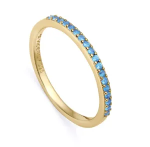 Viceroy Elegantný pozlátený prsteň s modrými zirkónmi Trend 9118A014 52 mm