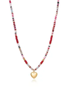 Viceroy Pôvabný korálkový náhrdelník so srdiečkom San Valentín 14002C09019