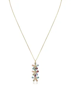 Viceroy Pozlátený náhrdelník s farebnými kvetmi Elegant 13083C100-39 #8816392