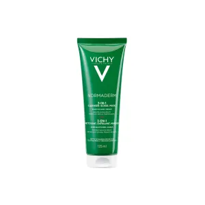 Vichy Normaderm 3in1 Scrub + Cleanser + Mask 125 ml peeling pre ženy na veľmi suchú pleť; na citlivú a podráždenú pleť; na problematickú pleť s akné