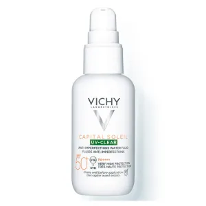 Vichy Capital Soleil UV-Clear Anti-Imperfections Water Fluid SPF50+ 40 ml opaľovací prípravok na tvár pre ženy na problematickú pleť s akné