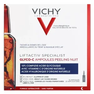 Vichy Liftactiv Glyco-C Night Peel Ampoules 20 ml pleťové sérum na veľmi suchú pleť; na pigmentové škvrny; na rozjasnenie pleti; na dehydratovanu pleť