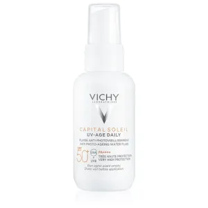 Vichy Capital Soleil UV-Age Daily Anti Photo-Ageing Water Fluid SPF50+ 40 ml opaľovací prípravok na tvár pre ženy na pigmentové škvrny; proti vráskam