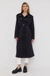 Vlnený kabát Victoria Beckham tmavomodrá farba, prechodný, oversize #217810
