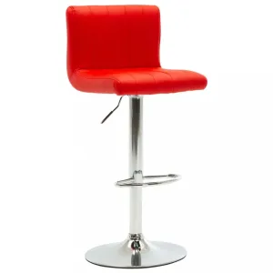 Barová stolička umelá koža / chróm Dekorhome Červená #794146