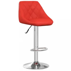 Barová stolička umelá koža / chróm Dekorhome Červená #804658