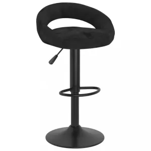 Barová stolička zamat / kov Dekorhome Čierna #806817