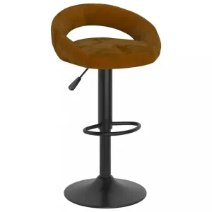 Barová stolička zamat / kov Dekorhome Hnedá #806813