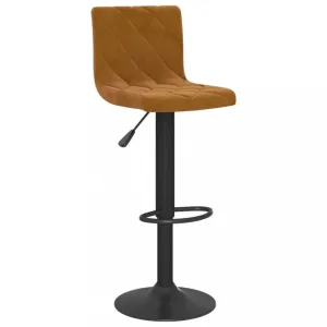 Barová stolička zamat / kov Dekorhome Hnedá #807078