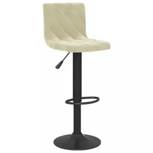Barová stolička zamat / kov Dekorhome Krémová #807084