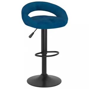 Barová stolička zamat / kov Dekorhome Modrá #806810