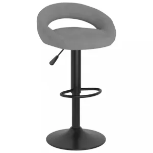 Barová stolička zamat / kov Dekorhome Svetlosivá #806815