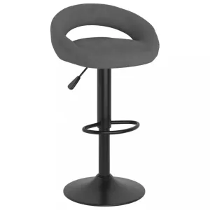 Barová stolička zamat / kov Dekorhome Tmavosivá #806820