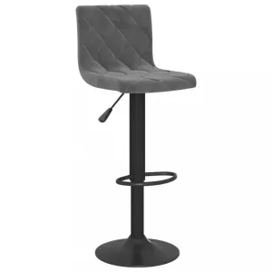 Barová stolička zamat / kov Dekorhome Tmavosivá #807086