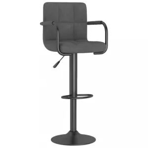 Barová stolička zamat / kov Dekorhome Tmavosivá #805497
