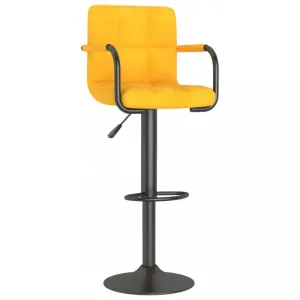 Barová stolička zamat / kov Dekorhome Žltá
