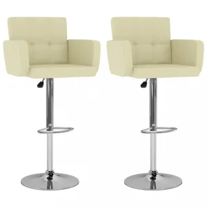 Barové stoličky 2 ks umelá koža / kov Dekorhome Krémová #798142