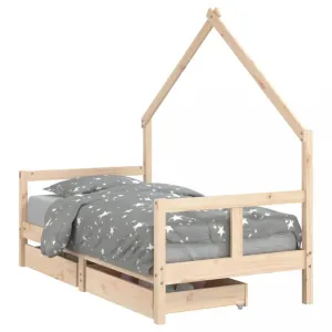 Detská domčeková posteľ so šuplíkmi Dekorhome 80 x 160 cm #9224601