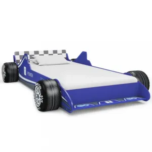 Detská posteľ v tvare pretekárskeho auta 90×200 cm modrá