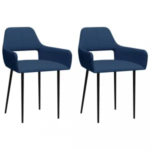 Jedálenská stolička 2 ks látka / kov Dekorhome Modrá #801208