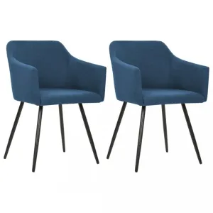 Jedálenská stolička 2 ks látka / kov Dekorhome Modrá #801246