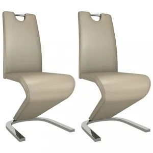 Jedálenská stolička 2 ks umelá koža / chróm Dekorhome Cappuccino #796356