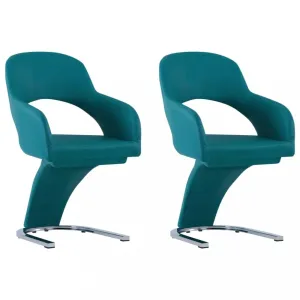 Jedálenská stolička 2 ks umelá koža / chróm Dekorhome Modrá #801488