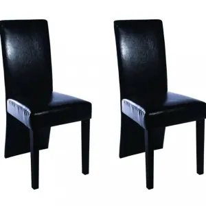Jedálenská stolička 2 ks umelá koža / drevo Dekorhome Čierna